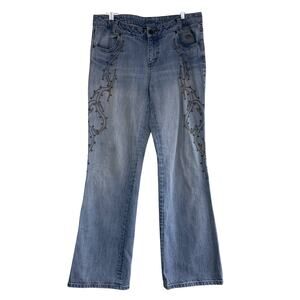 Harley Davidson Bootcut Jeans Size 10 Y2K Embroidered Studded Bootcut Jeans 2006